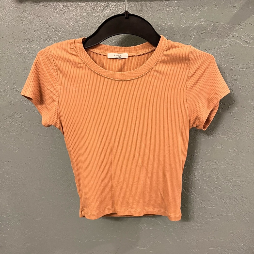 Women's Tan Ribbed Top